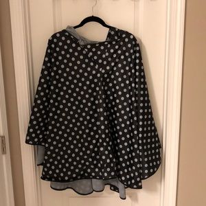 Polka dot rain poncho with hood